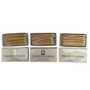 Lot of 3 Emerald of Anaheim Matches Hotel Collectibles Travel Matchbook Vintage
